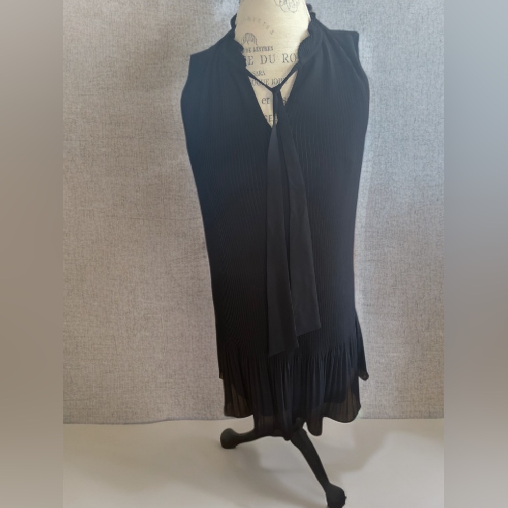 DKNY Black Midi Skirt with Tie Detail